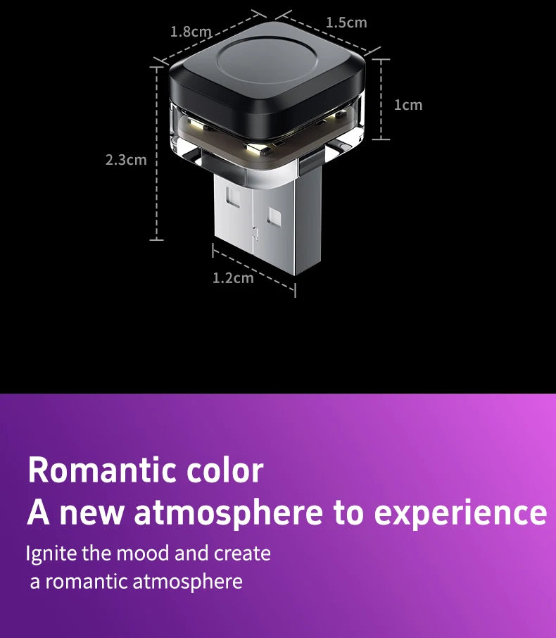 Car USB LED Light Mood Lamp