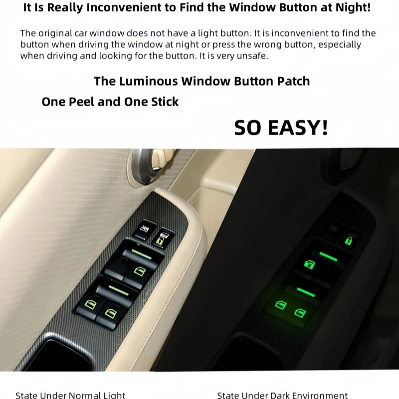 18Pcs/set Car Function Button Fluorescent Stickers