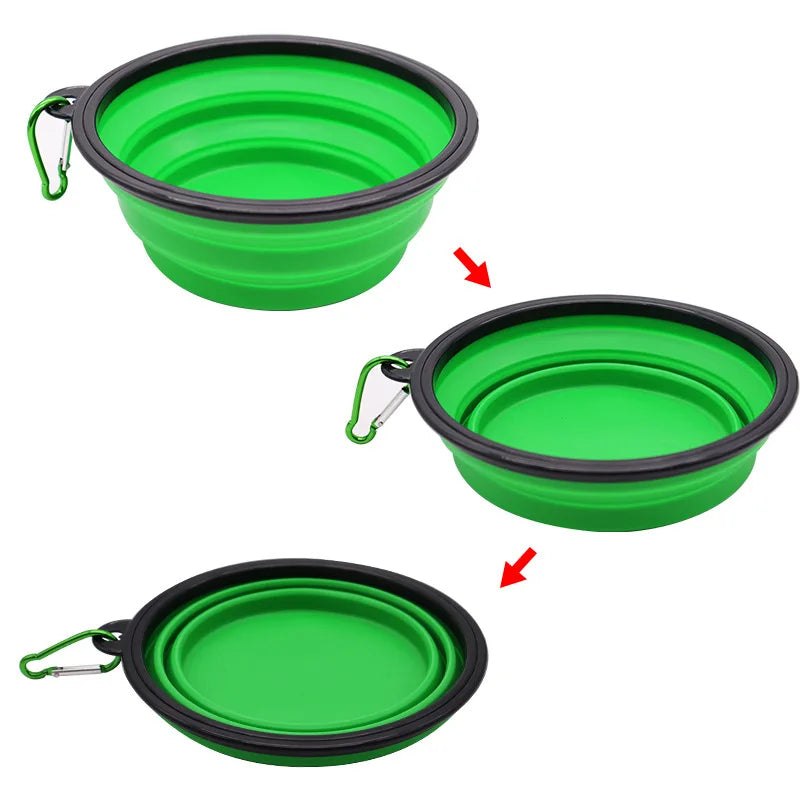 350ml Folding Pet Bowl – Portable Travel Dog & Cat Bowl with Keychain
