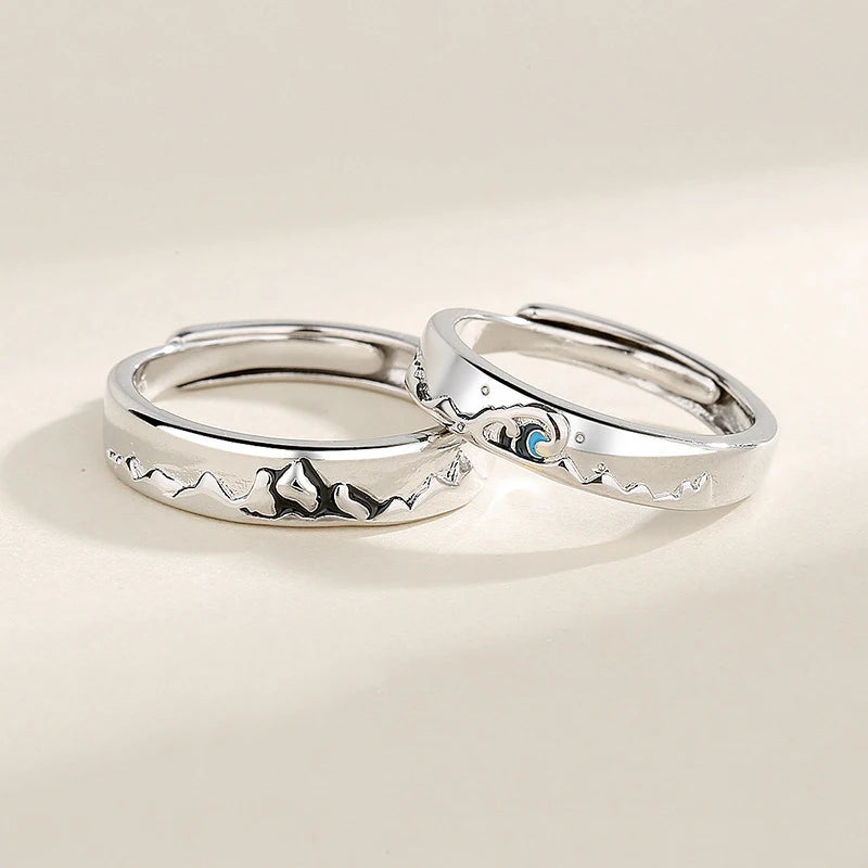 Adjustable Sun Moon Couple Rings