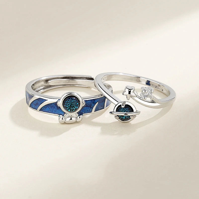 Adjustable Sun Moon Couple Rings