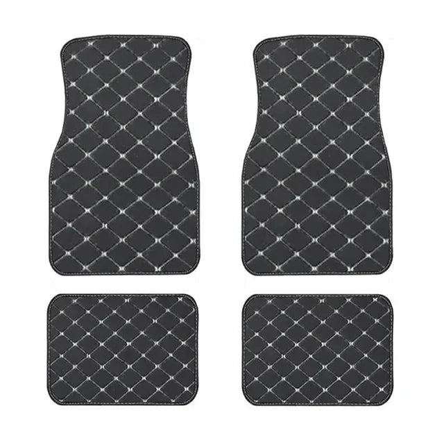 Premium 4PCS Universal PU Leather Waterproof Auto Floor Mats