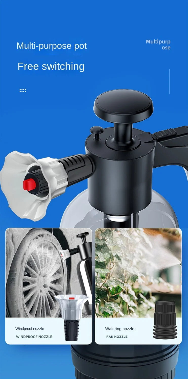 2L Hand Pump Foam Sprayer with 3 Nozzles