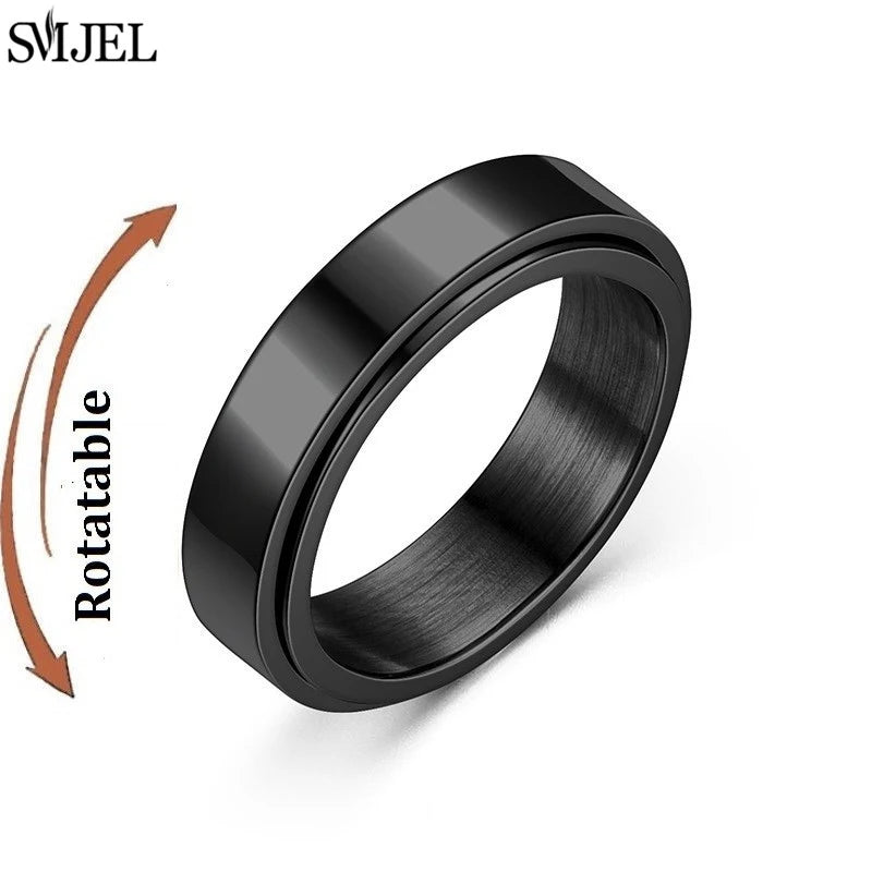 Rose Gold Stainless Steel Anxiety Spinner Ring