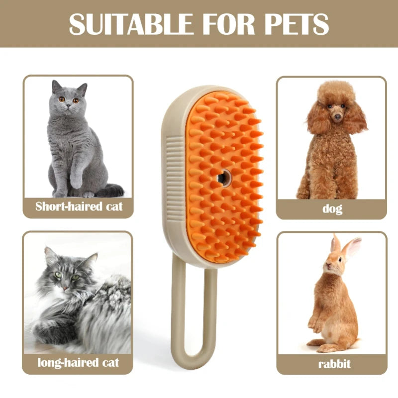 Electric Pet Massage Comb – One-Touch Spray Grooming Brush