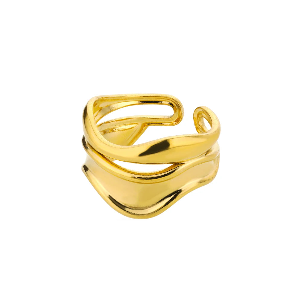 Luxury 316L Stainless Steel Gold Color Ring