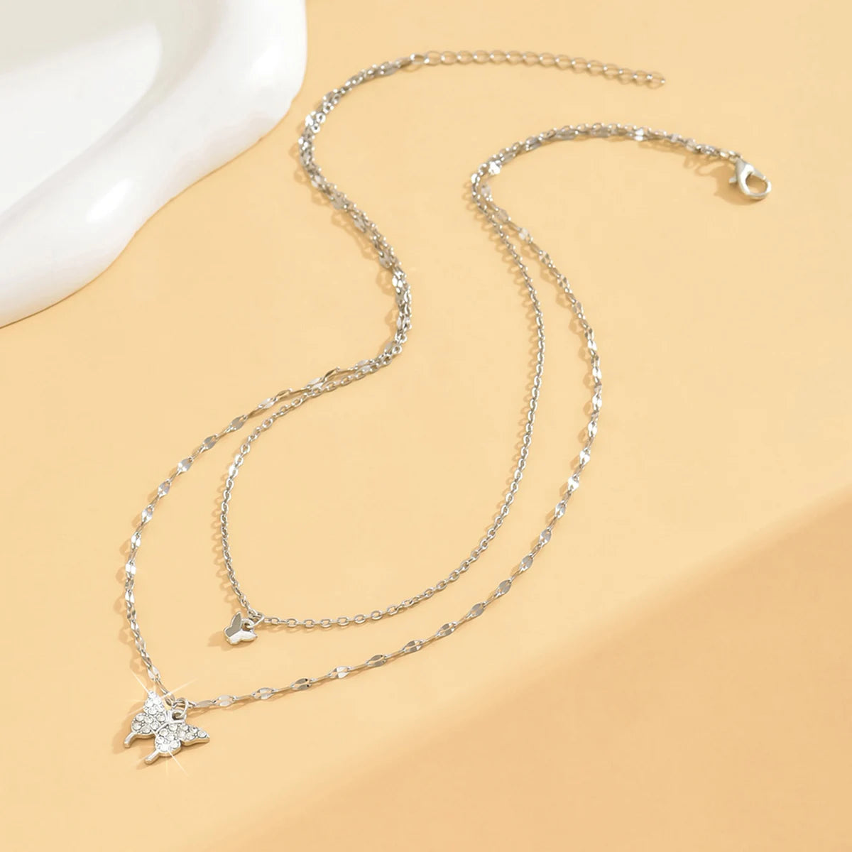 Exquisite Double Layer Butterfly Necklace