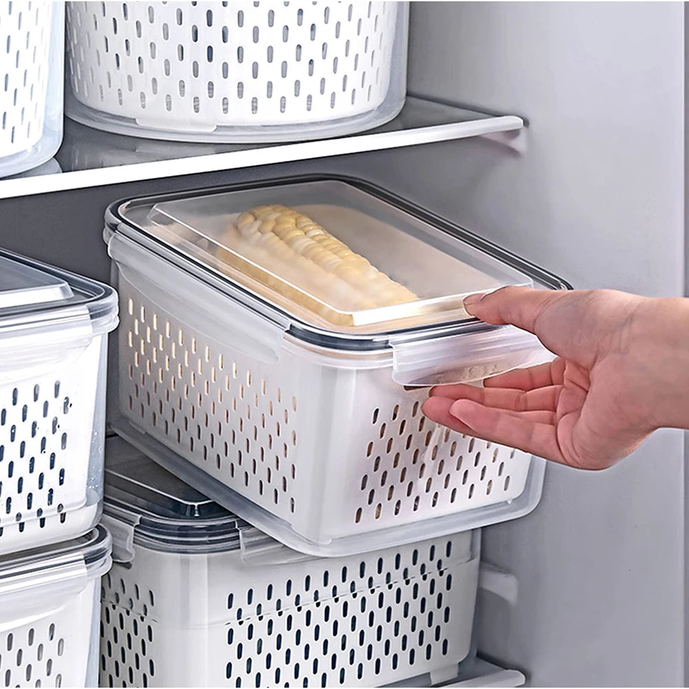 Fruit Storage Containers – Airtight, Dishwasher Safe with Removable Colander
