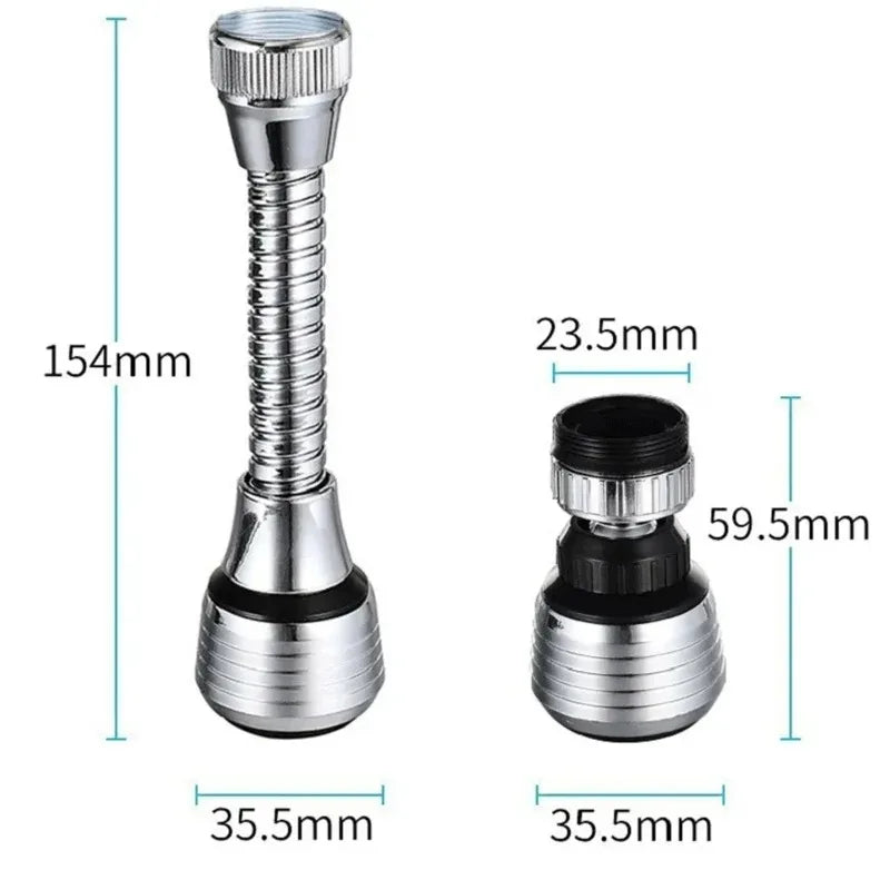 360° Rotating Faucet Head – Pressurized Anti-Splash Foam Sprayer for Kitchen