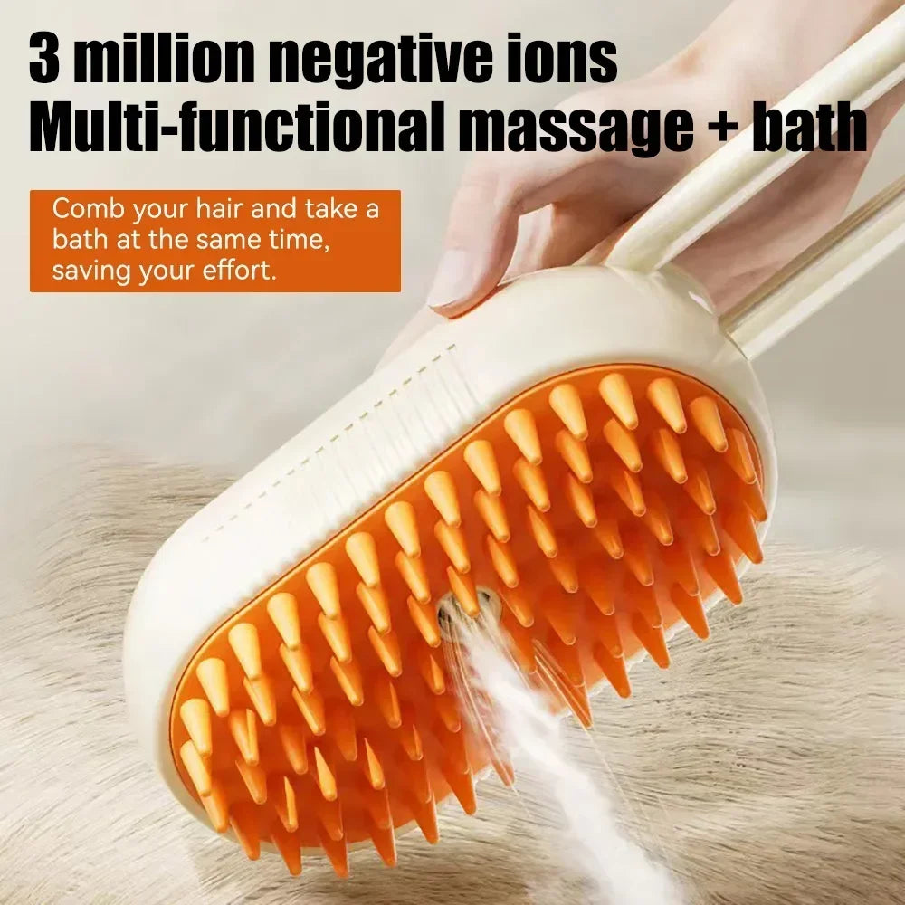 Electric Pet Massage Comb – One-Touch Spray Grooming Brush