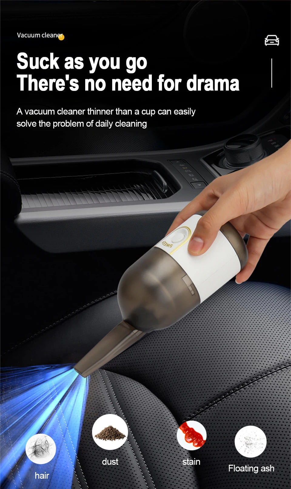 Portable Wireless Vacuum Cleaner – Handheld Desktop & Home Cleaner