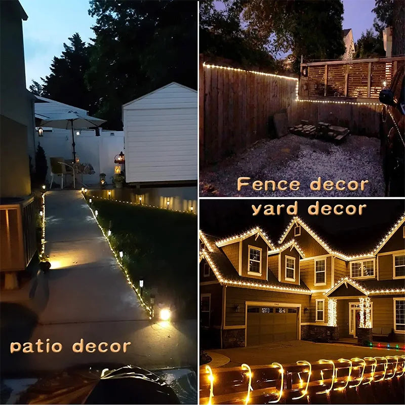 7M/12M Outdoor Solar LED Rope Light – Waterproof String Lights