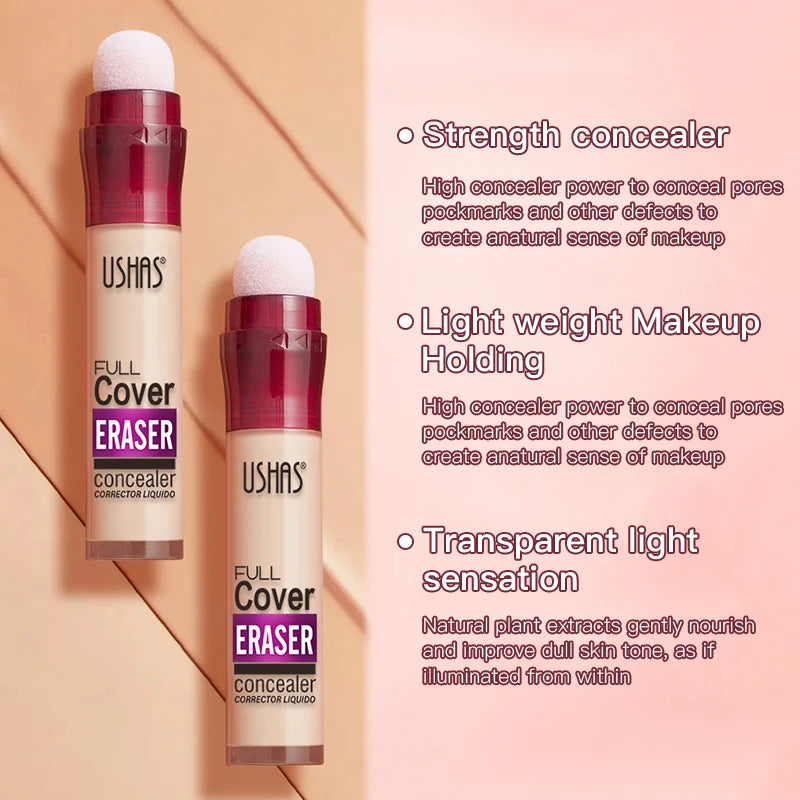 USHAS 12 Color Liquid Concealer - Moisturizing, Long-Lasting, and Lightweight