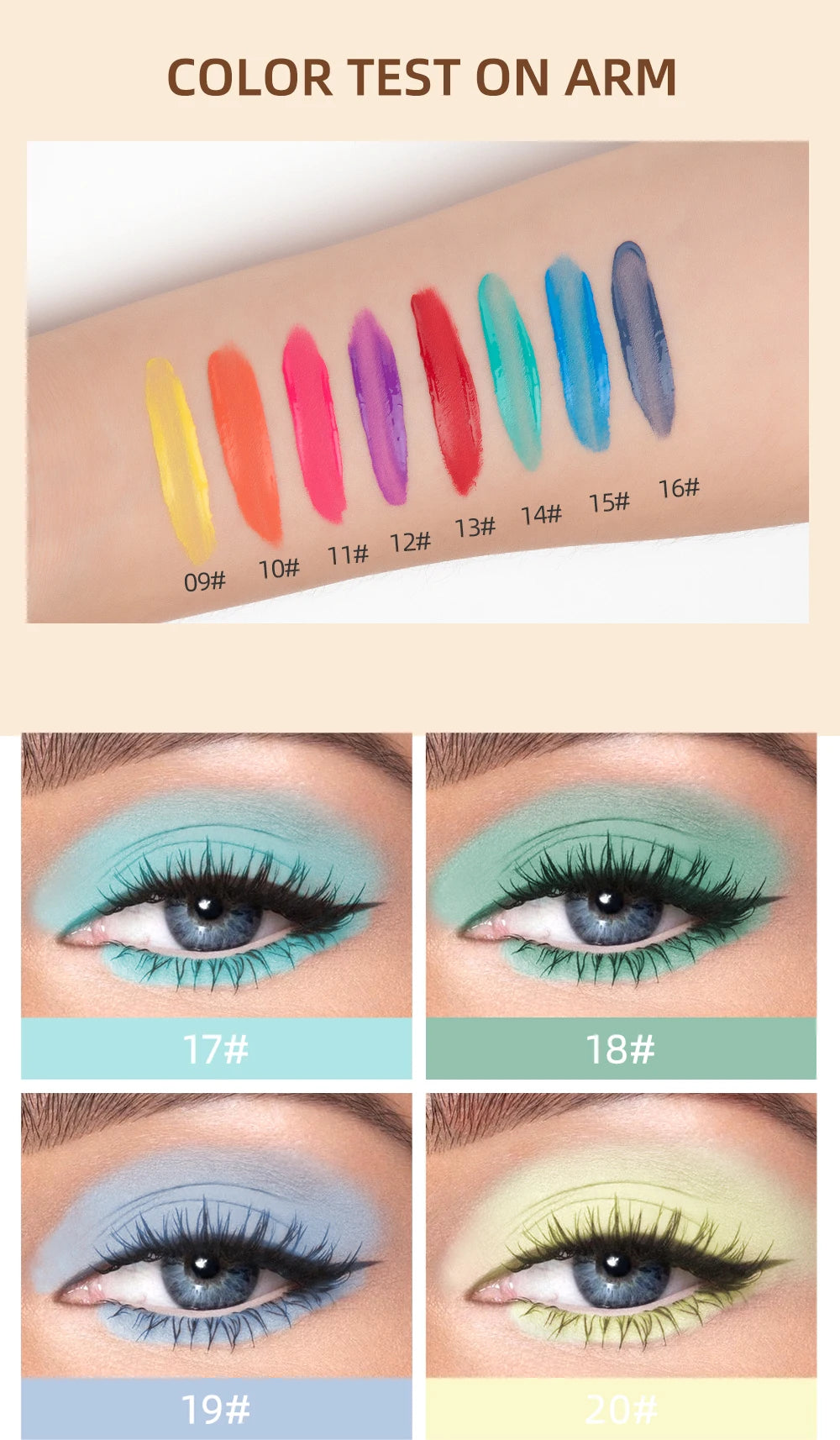 QIBEST 8-Color Matte Liquid Eyeshadow Stick