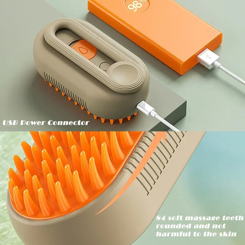 Electric Pet Massage Comb – One-Touch Spray Grooming Brush