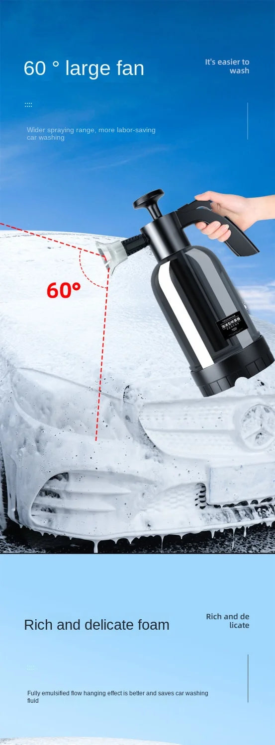 2L Hand Pump Foam Sprayer with 3 Nozzles