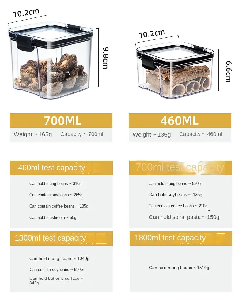 Plastic Sealed Jars Set
