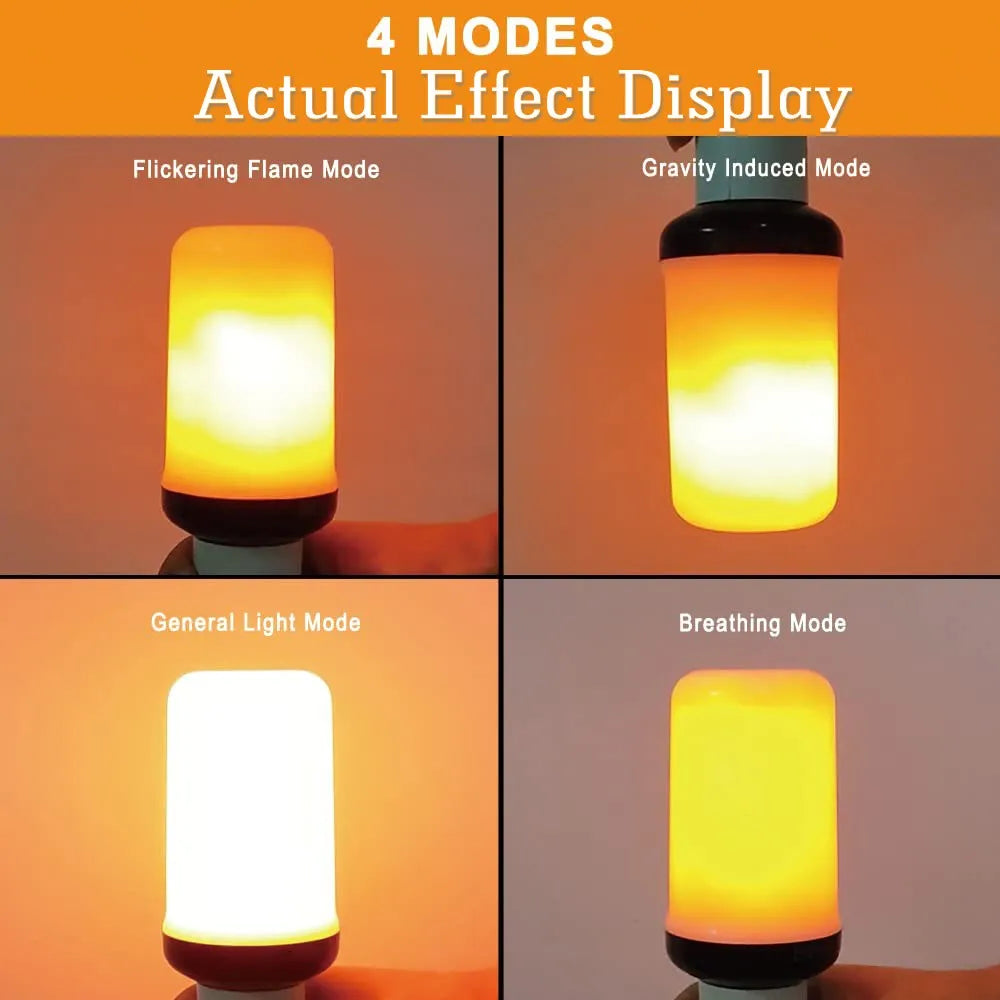 B22/E27 LED Flame Light Bulb – 4 Modes Fire Effect