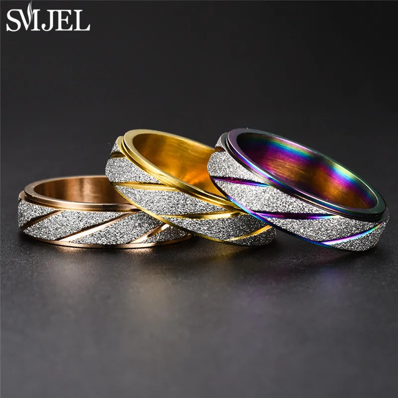 Rose Gold Stainless Steel Anxiety Spinner Ring