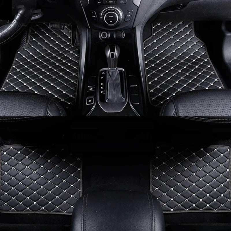 Premium 4PCS Universal PU Leather Waterproof Auto Floor Mats