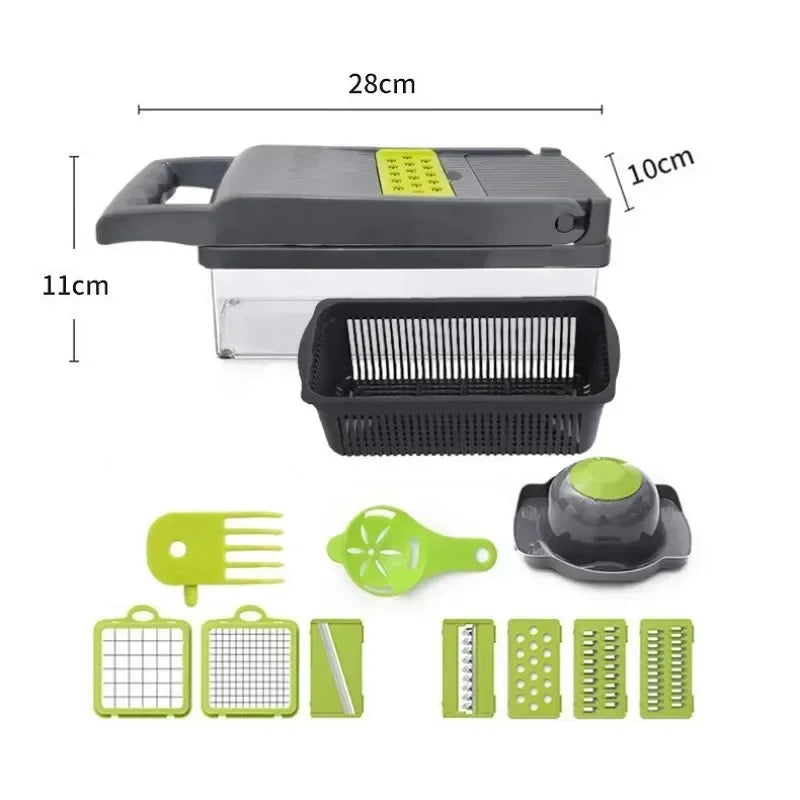 14/16-in-1 Vegetable Chopper – Multifunctional Slicer, Dicer & Grater for Kitchen