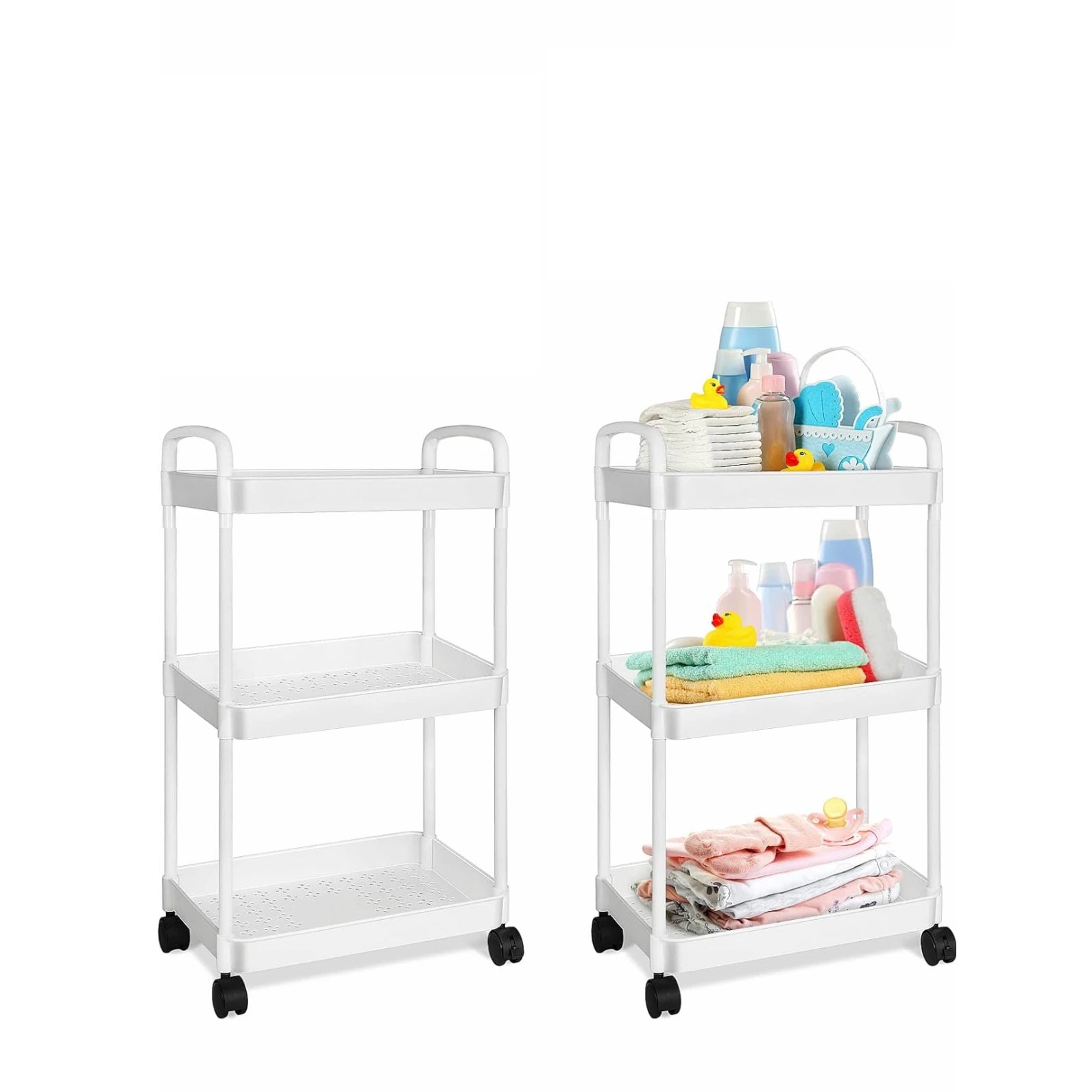 Rolling Storage Cart with Wheels – Detachable Organizer