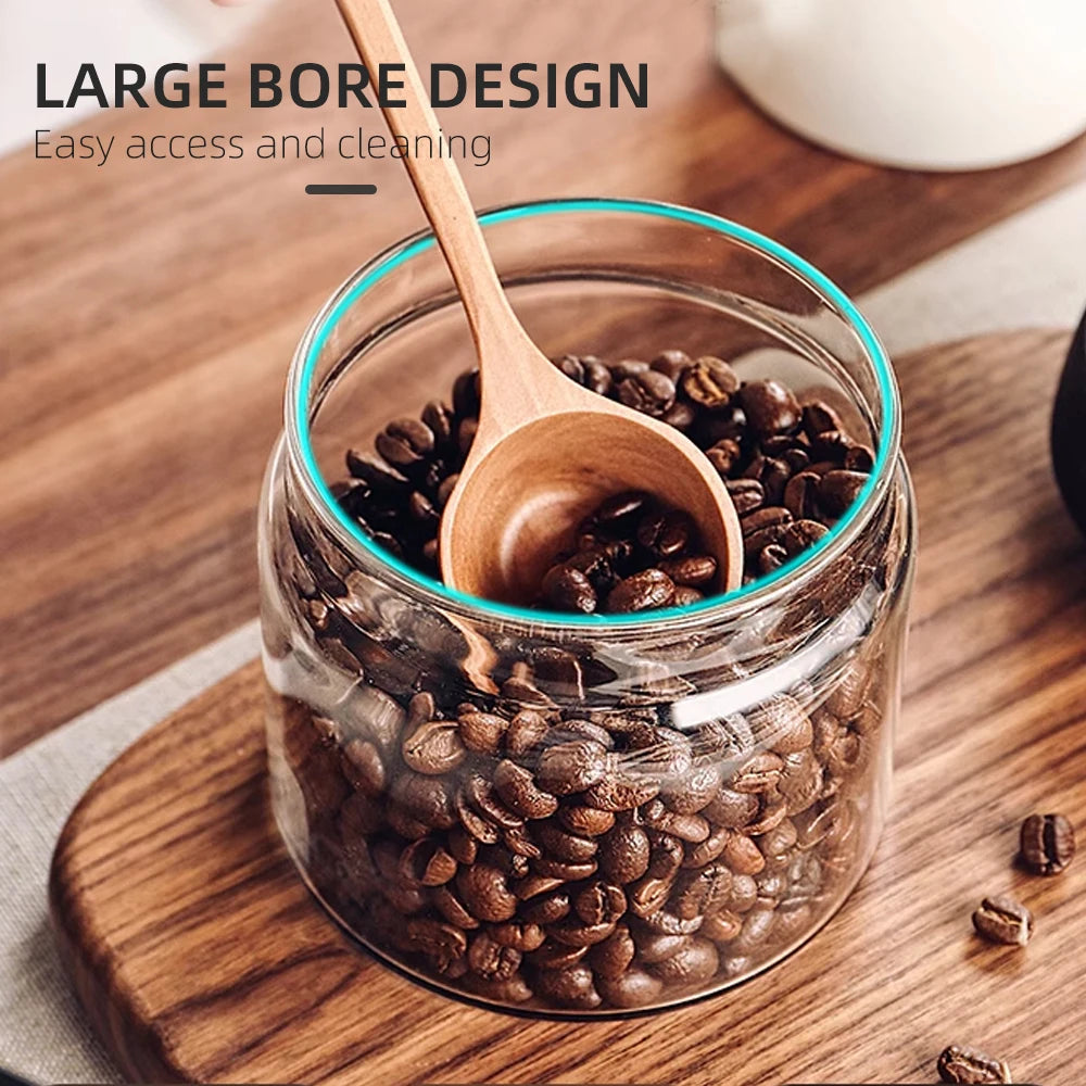 Vacuum Sealed Storage Jar – Glass Container for Coffee Beans, Tea, & Grains