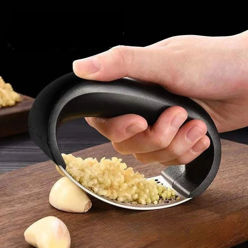 Stainless Steel Garlic Press Crusher - Manual