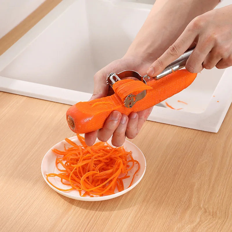 Stainless Steel Julienne Peeler – Vegetable & Fruit Grater Slicer Tool