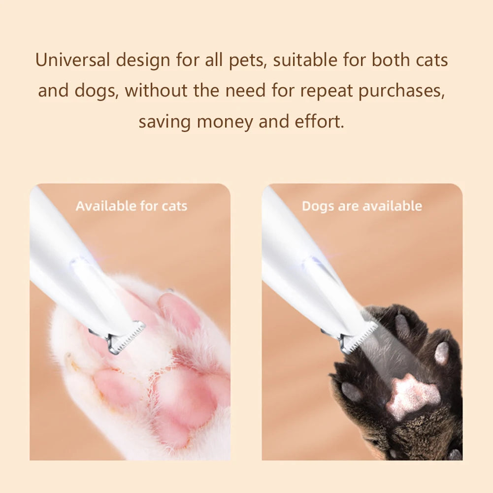 Portable Dog Paw Trimmer β LED Rechargeable Nail Grinder