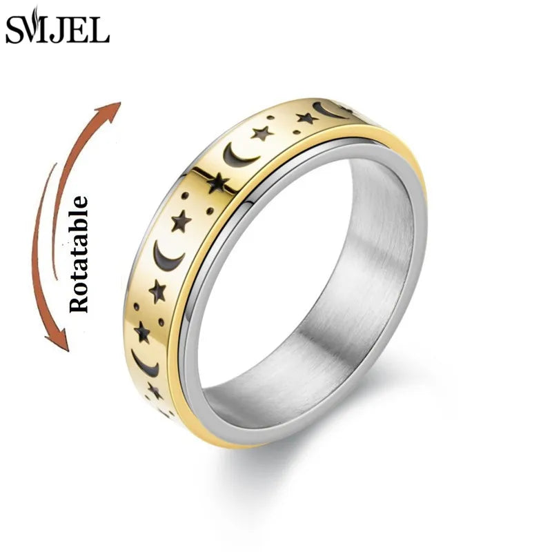 Rose Gold Stainless Steel Anxiety Spinner Ring