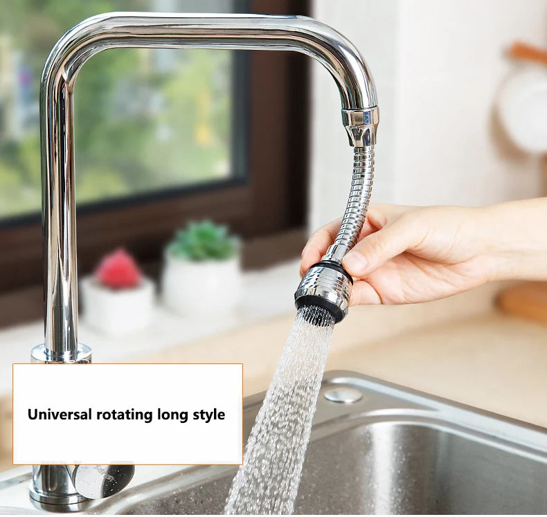 360° Rotating Faucet Head – Pressurized Anti-Splash Foam Sprayer for Kitchen