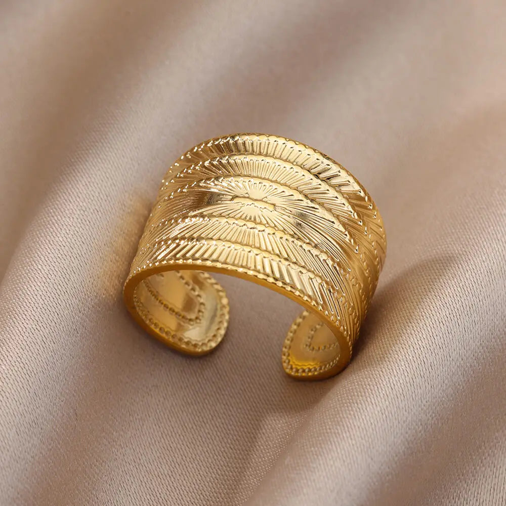 Luxury 316L Stainless Steel Gold Color Ring