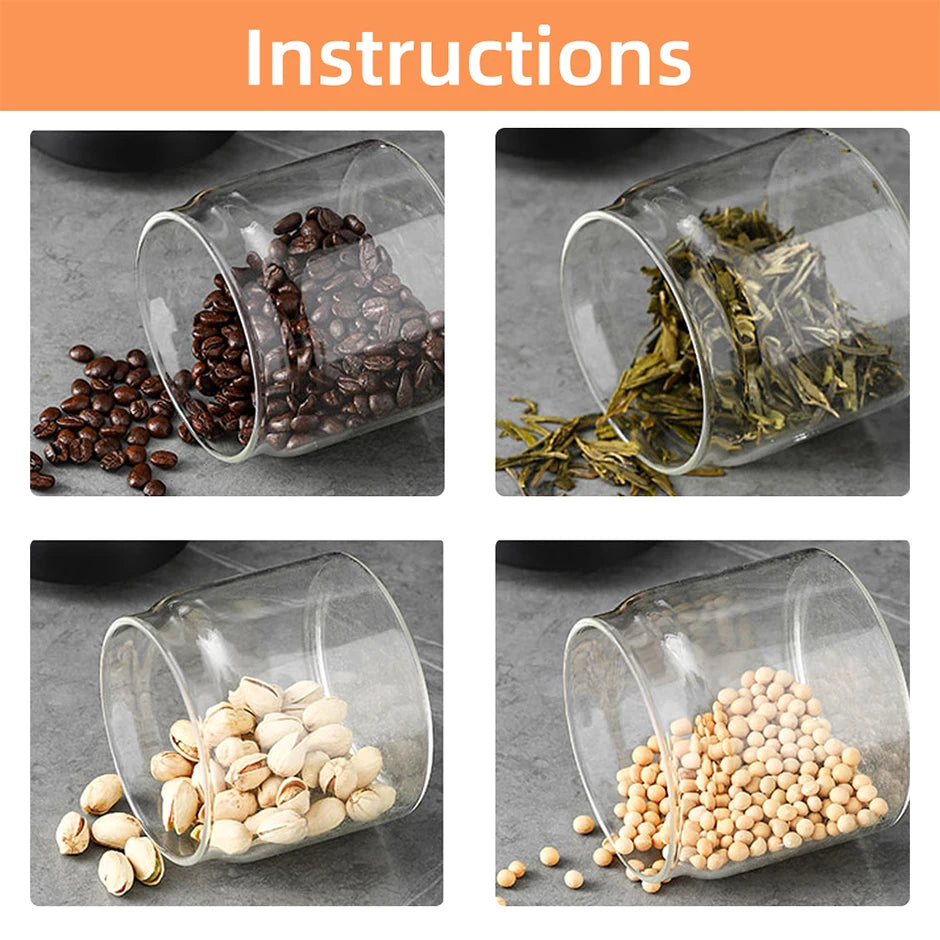 Vacuum Sealed Storage Jar – Glass Container for Coffee Beans, Tea, & Grains