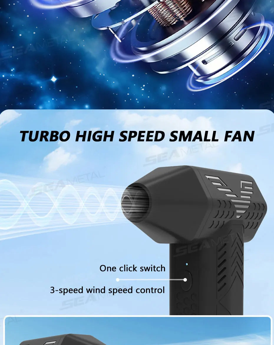 Electric Air Duster - Rechargeable Mini Turbo Blower
