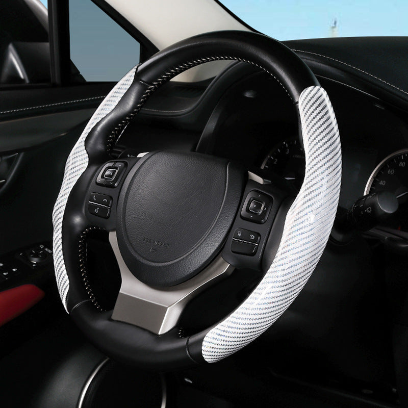 Glossy Carbon Fiber Car Steering Wheel Cover
