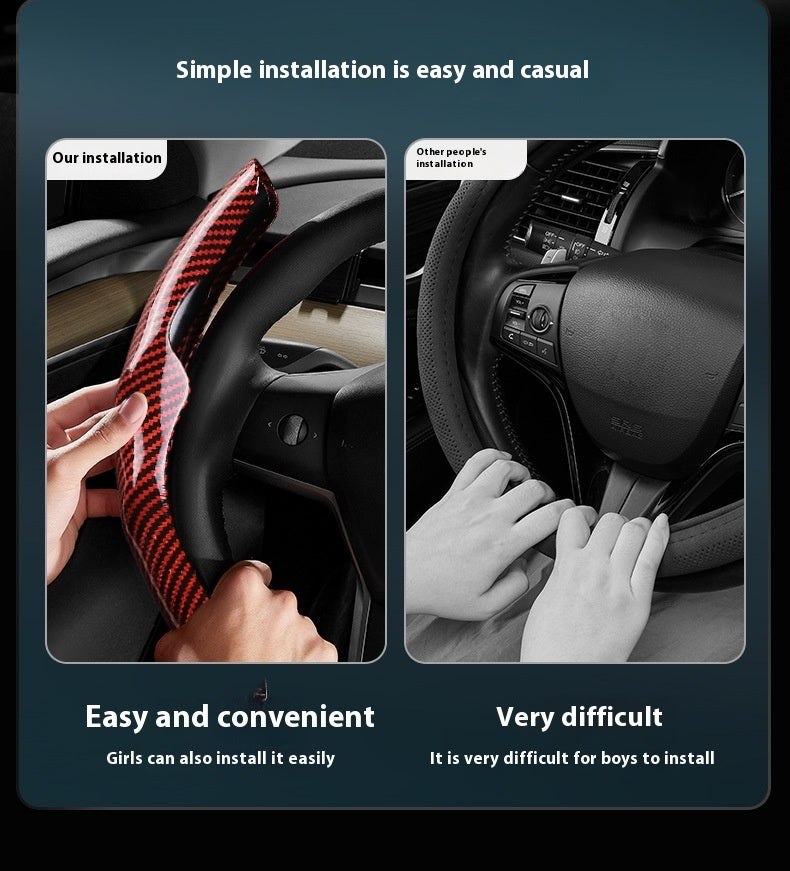 Glossy Carbon Fiber Car Steering Wheel Cover