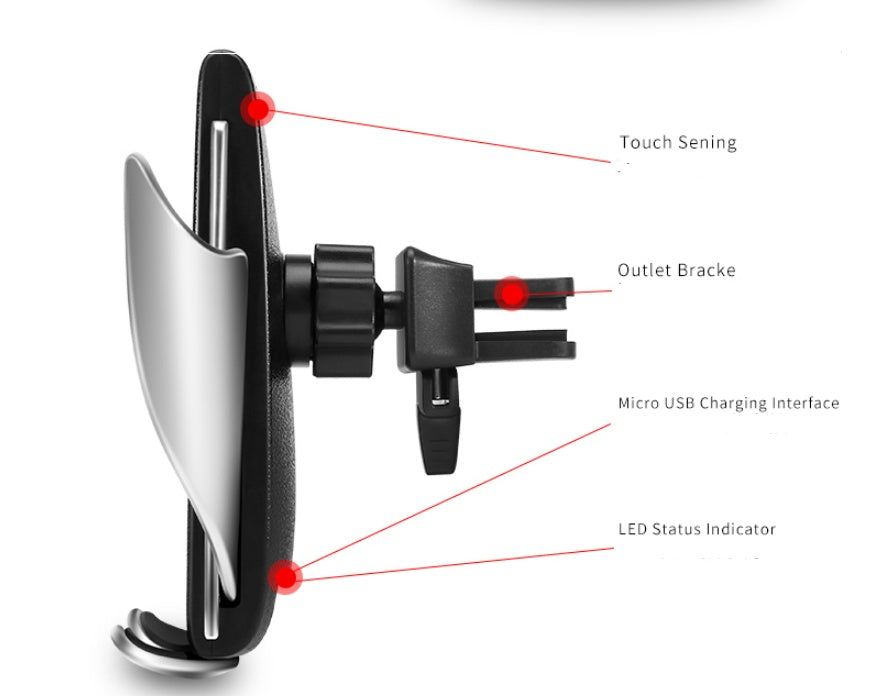 S5 Car Wireless Charger – 10W Fast Charging with Phone Holder