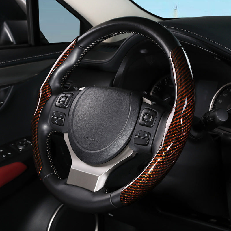 Glossy Carbon Fiber Car Steering Wheel Cover