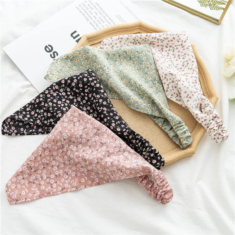 Vintage Floral Print Beach Bandana Hair Scarf