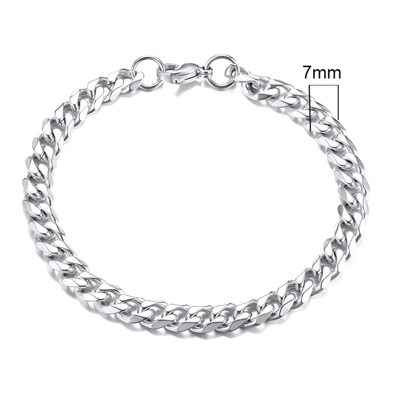 Vnox 3-11mm Chunky Miami Curb Chain Bracelet for Men