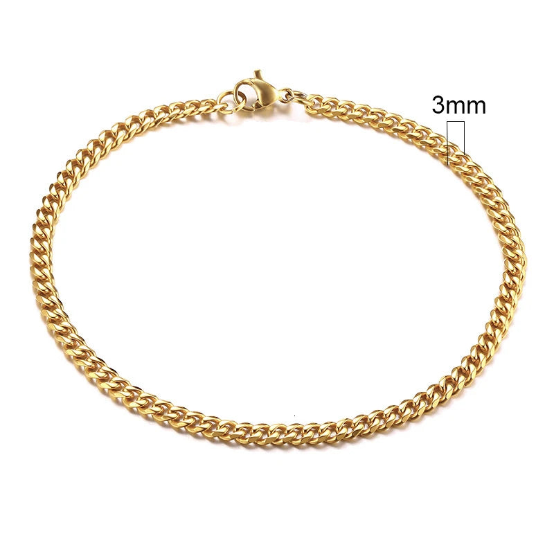 Vnox 3-11mm Chunky Miami Curb Chain Bracelet for Men