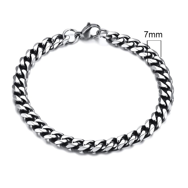 Vnox 3-11mm Chunky Miami Curb Chain Bracelet for Men