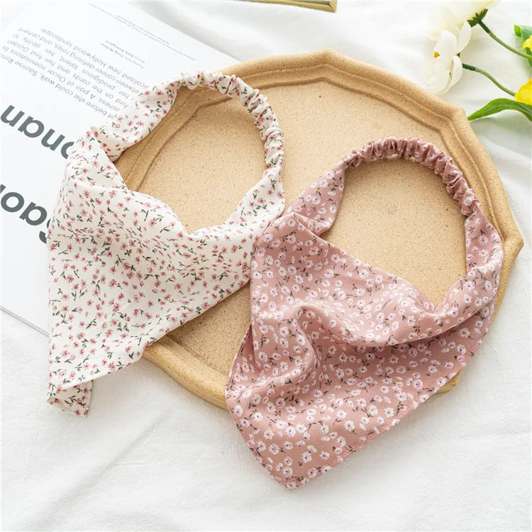 Vintage Floral Print Beach Bandana Hair Scarf