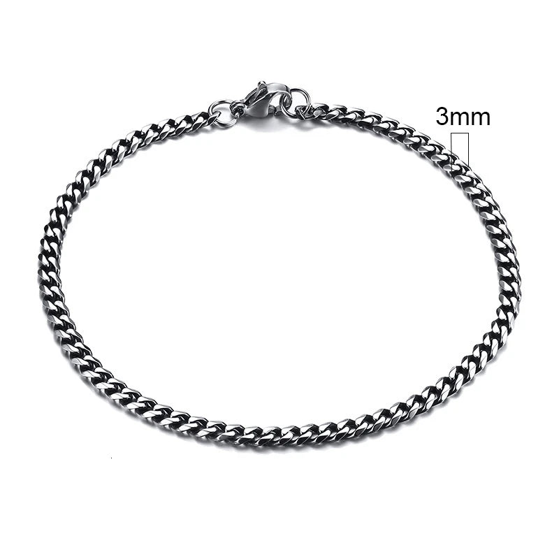 Vnox 3-11mm Chunky Miami Curb Chain Bracelet for Men