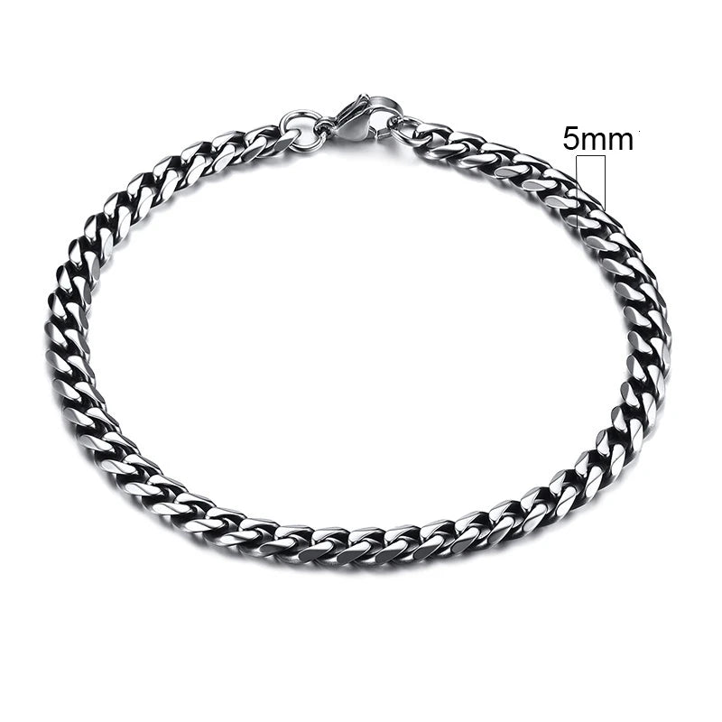 Vnox 3-11mm Chunky Miami Curb Chain Bracelet for Men