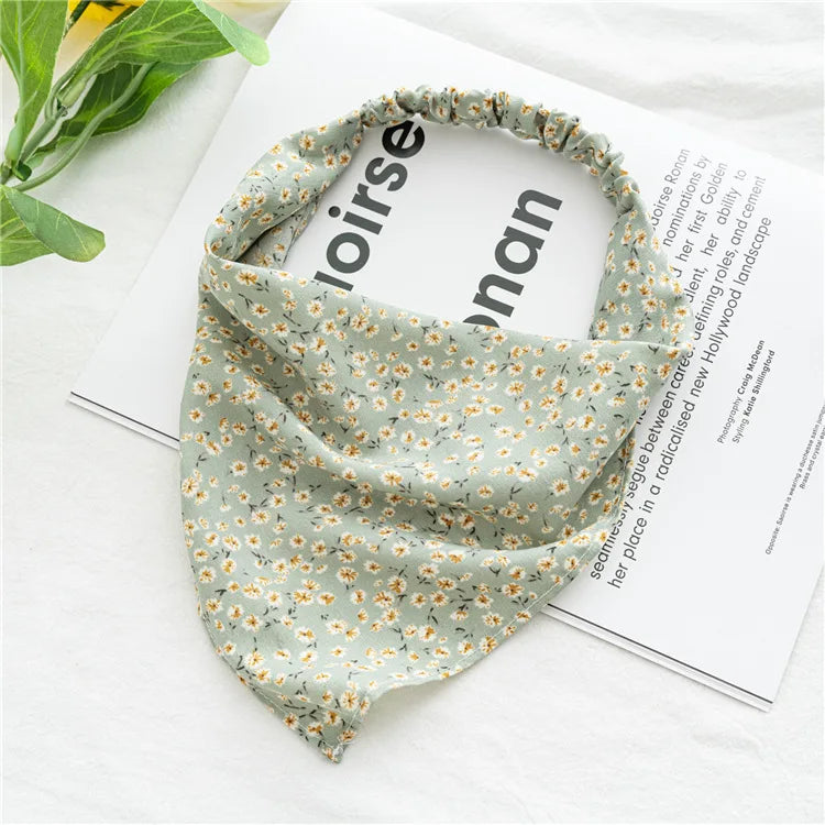 Vintage Floral Print Beach Bandana Hair Scarf