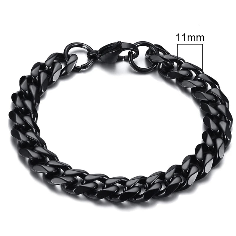 Vnox 3-11mm Chunky Miami Curb Chain Bracelet for Men
