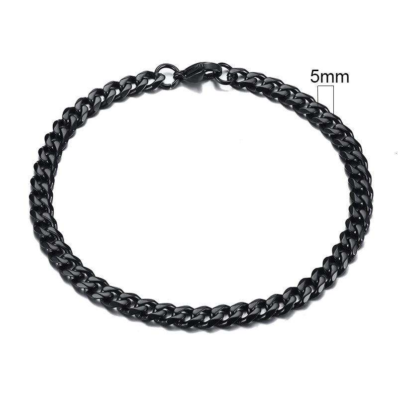 Vnox 3-11mm Chunky Miami Curb Chain Bracelet for Men