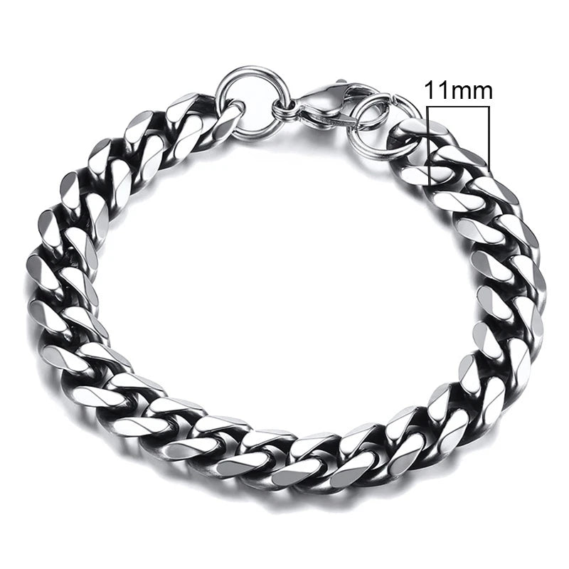 Vnox 3-11mm Chunky Miami Curb Chain Bracelet for Men